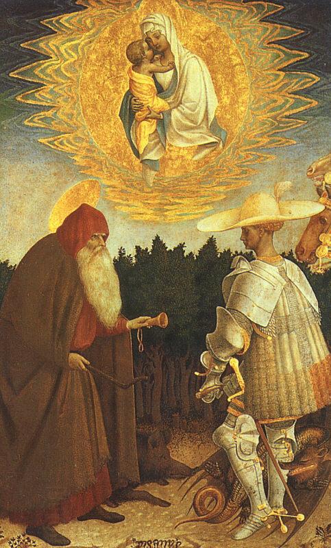 Antonio Pisanello The Virgin and the Child with Saints George and Anthony Abbot China oil painting art